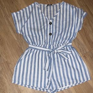 Beautiful Blue and White Stripe Romper